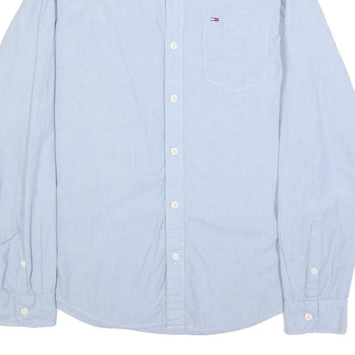 HILFIGER DENIM Mens Blue Shirt M Cotton Long Sleeve Button Casual Smart