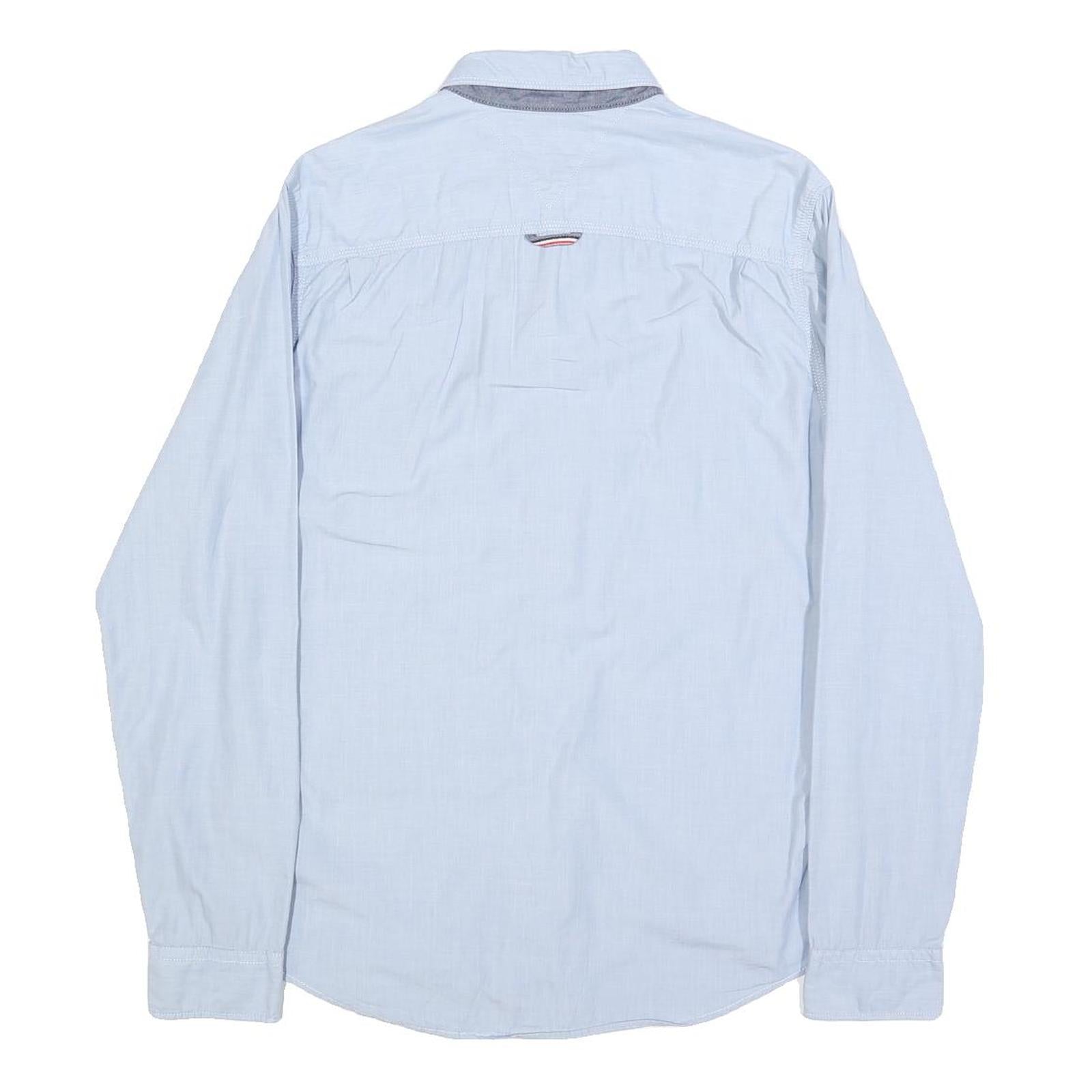 HILFIGER DENIM Mens Blue Shirt M Cotton Long Sleeve Button Casual Smart