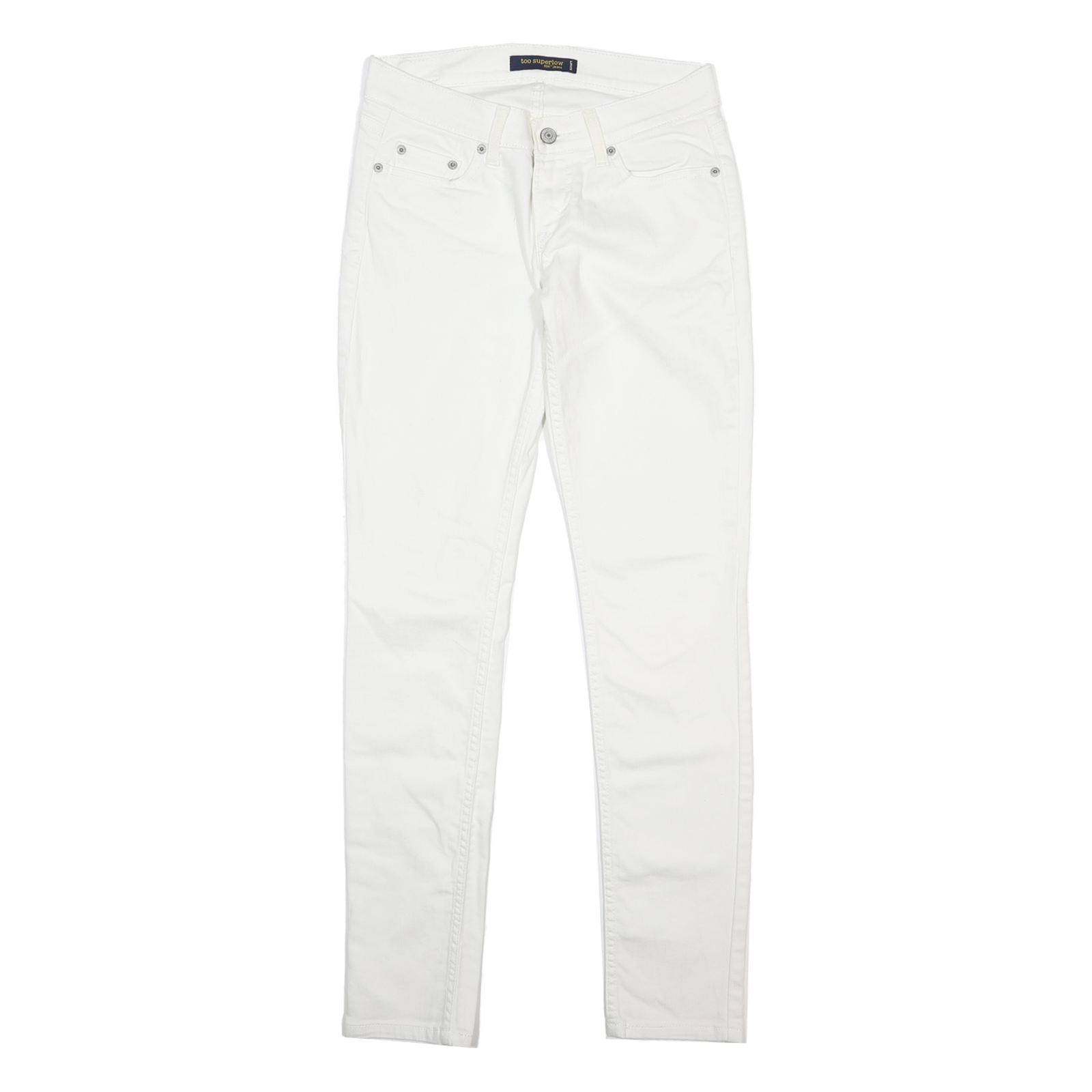 LEVI'S 524 Womens White Slim Skinny Denim W27 L31 Cotton Blend Zip