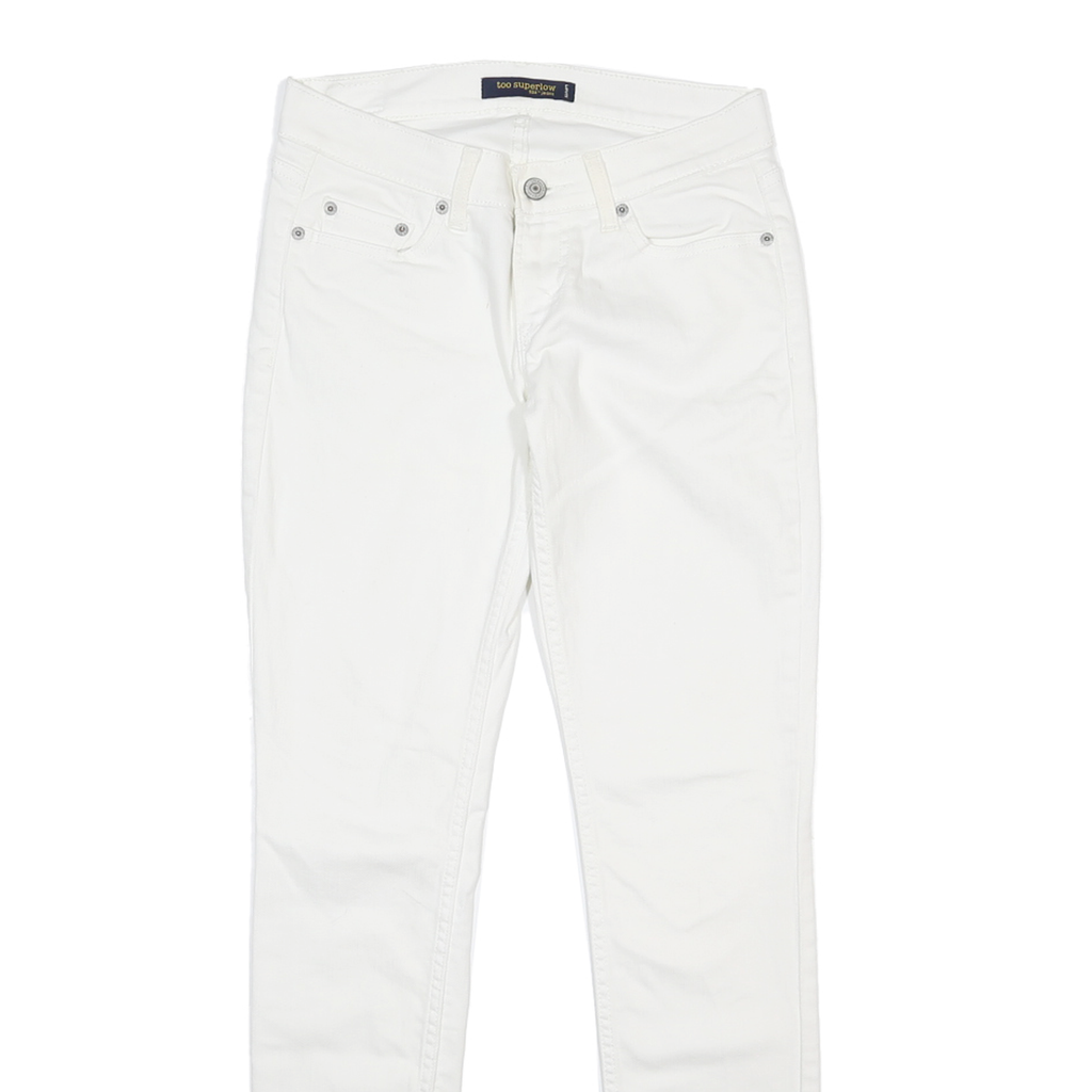 LEVI'S 524 Womens White Slim Skinny Denim W27 L31 Cotton Blend Zip