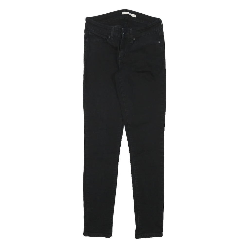 LEVI'S Womens Slim Black Jeans Denim W25 L28 Stretch Zip Fastening