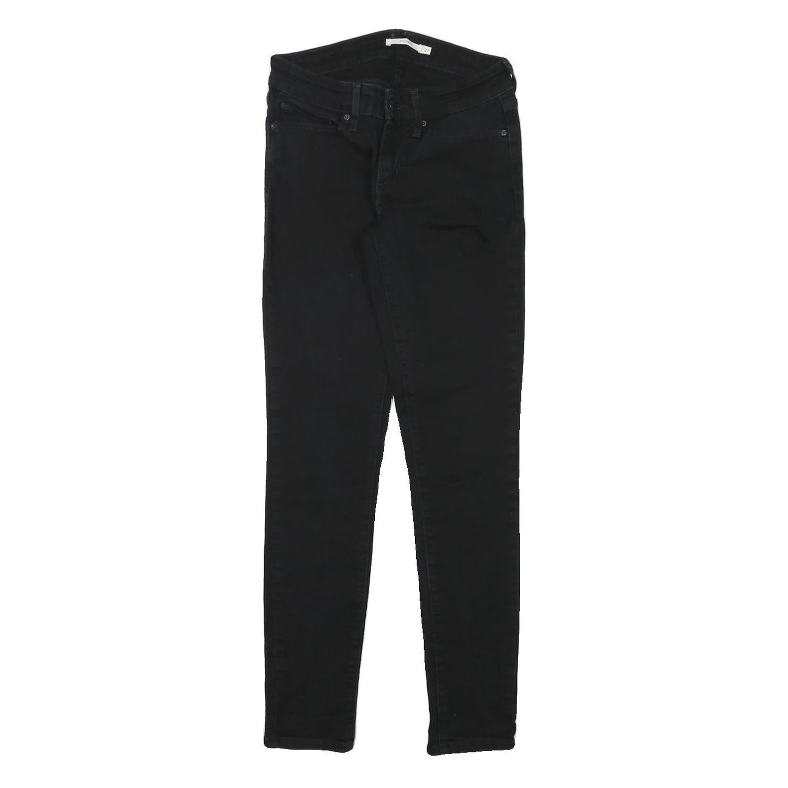 LEVI'S Womens Slim Black Jeans Denim W25 L28 Stretch Zip Fastening
