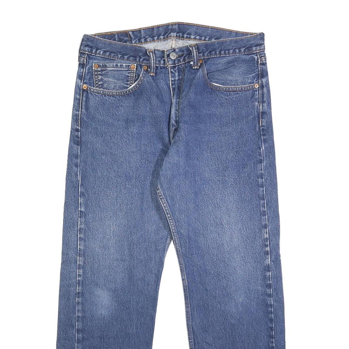 LEVI'S 505 Mens Jeans Blue Regular Straight Denim Medium W35 L27 Classic Zip