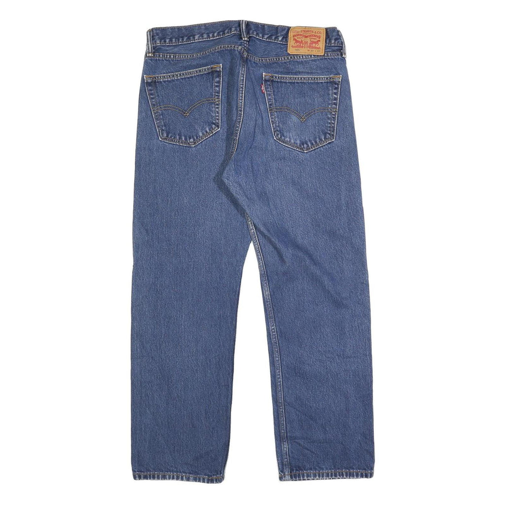 LEVI'S 505 Mens Jeans Blue Regular Straight Denim Medium W35 L27 Classic Zip