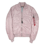 ALPHA INDUSTRIES Womens Pink Bomber Jacket M Polyester Blend Zip Pocket