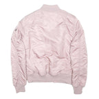 ALPHA INDUSTRIES Womens Pink Bomber Jacket M Polyester Blend Zip Pocket