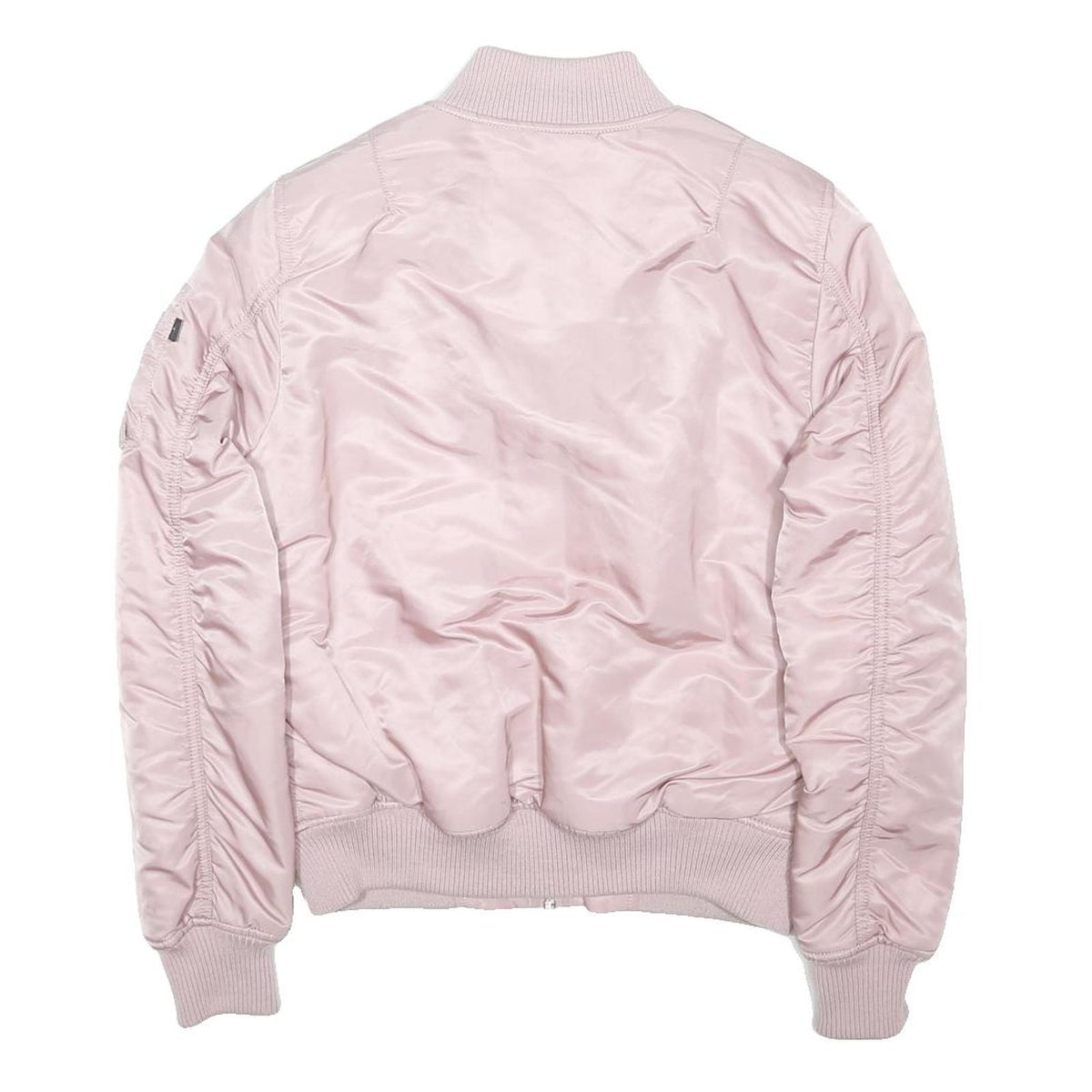 ALPHA INDUSTRIES Womens Pink Bomber Jacket M Polyester Blend Zip Pocket