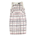 MAX MARA Womens White & Pink Checked Sleeveless Knee Length Dress Polyester L