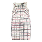 MAX MARA Womens White & Pink Checked Sleeveless Knee Length Dress Polyester L