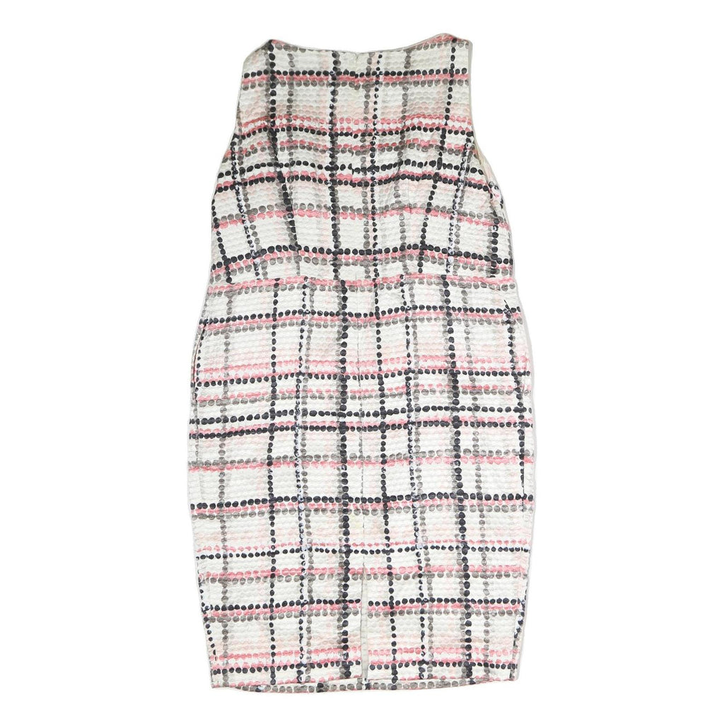MAX MARA Womens White & Pink Checked Sleeveless Knee Length Dress Polyester L