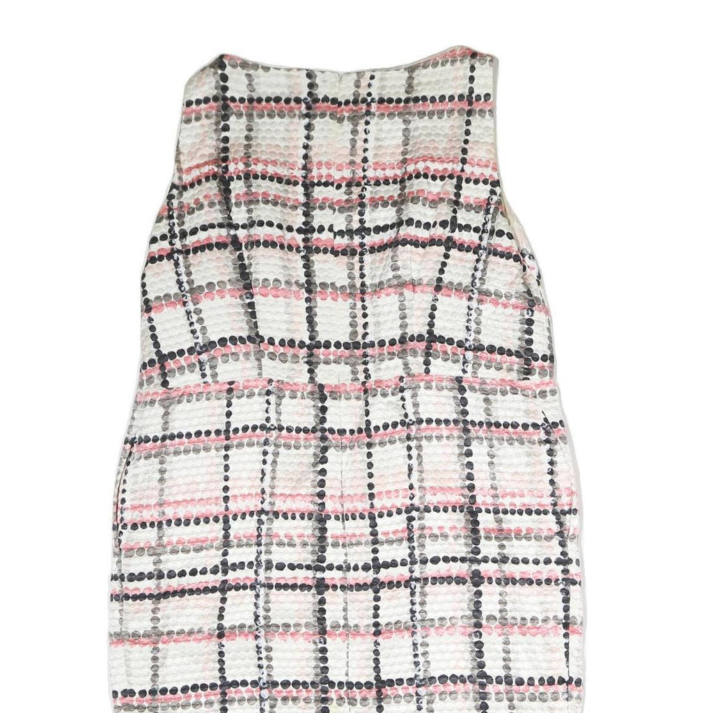 MAX MARA Womens White & Pink Checked Sleeveless Knee Length Dress Polyester L