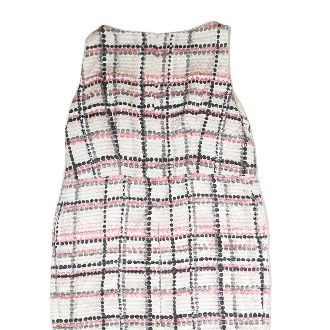 MAX MARA Womens White & Pink Checked Sleeveless Knee Length Dress Polyester L