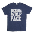 DELTA Mens Blue Nevada Wolf Pack Graphic T-Shirt L Short Sleeve Crew Neck