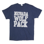 DELTA Mens Blue Nevada Wolf Pack Graphic T-Shirt L Short Sleeve Crew Neck