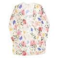 Sheer Womens Kimono Top Cream Long Sleeve Floral S
