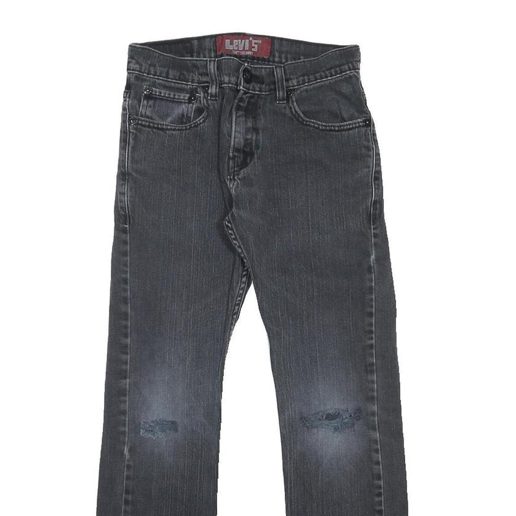 LEVI'S 511 Skinny Boys Jeans Black Slim Denim Medium W26 L26 Faded Stylish