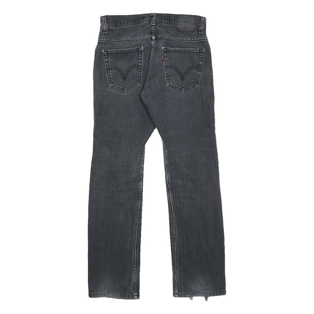 LEVI'S 511 Skinny Boys Jeans Black Slim Denim Medium W26 L26 Faded Stylish