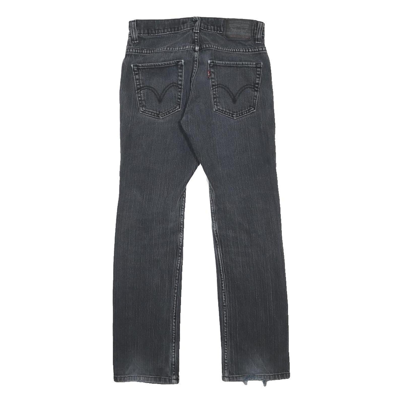 LEVI'S 511 Skinny Boys Jeans Black Slim Denim Medium W26 L26 Faded Stylish