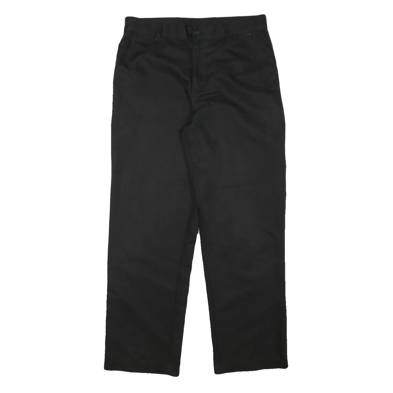 DUNLOP Mens Polyester Blend Black Regular Fit Straight Leg Trousers W33 L29