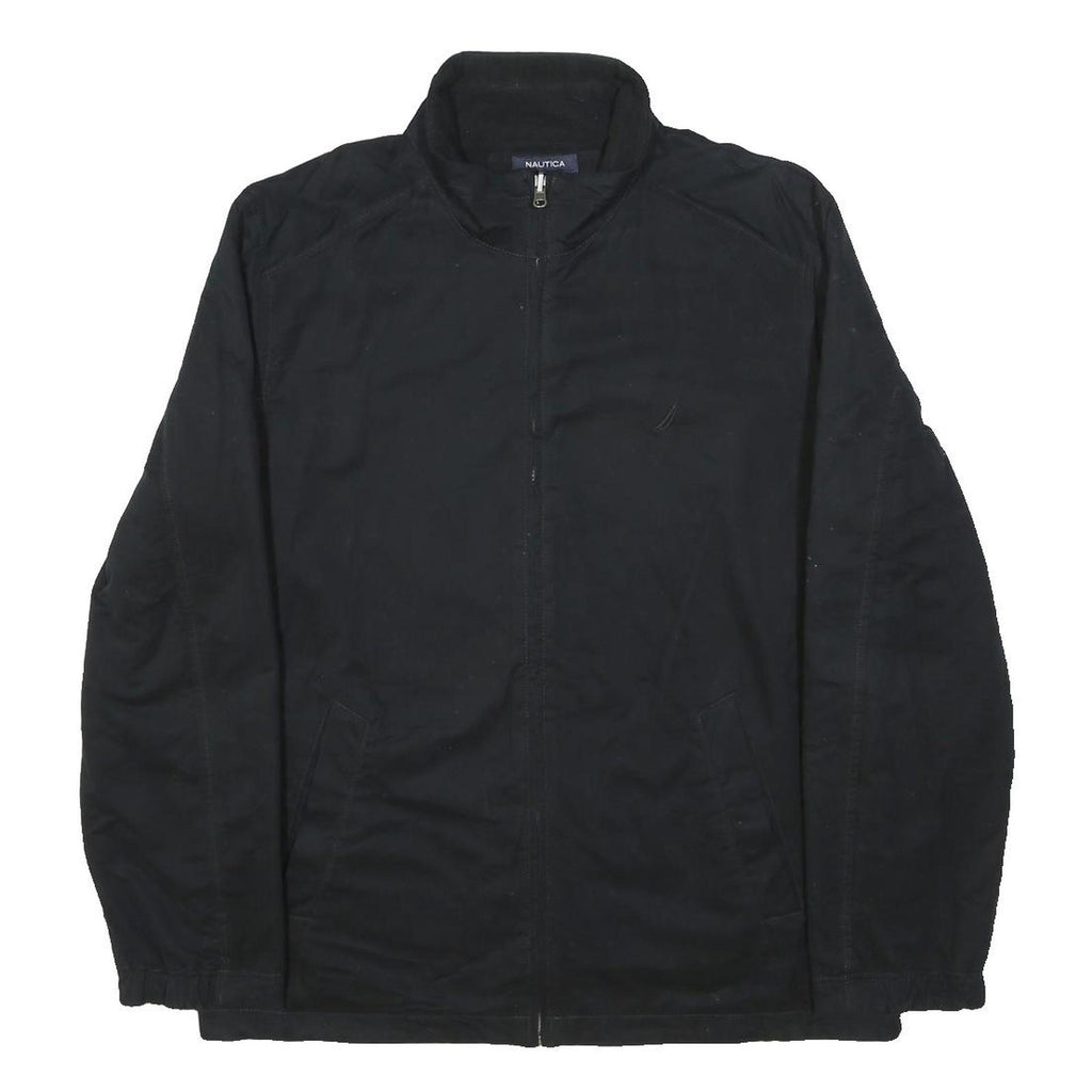 NAUTICA Mens Black Reversible Jacket XL Cotton Blend Zip Plain Casual Outerwear