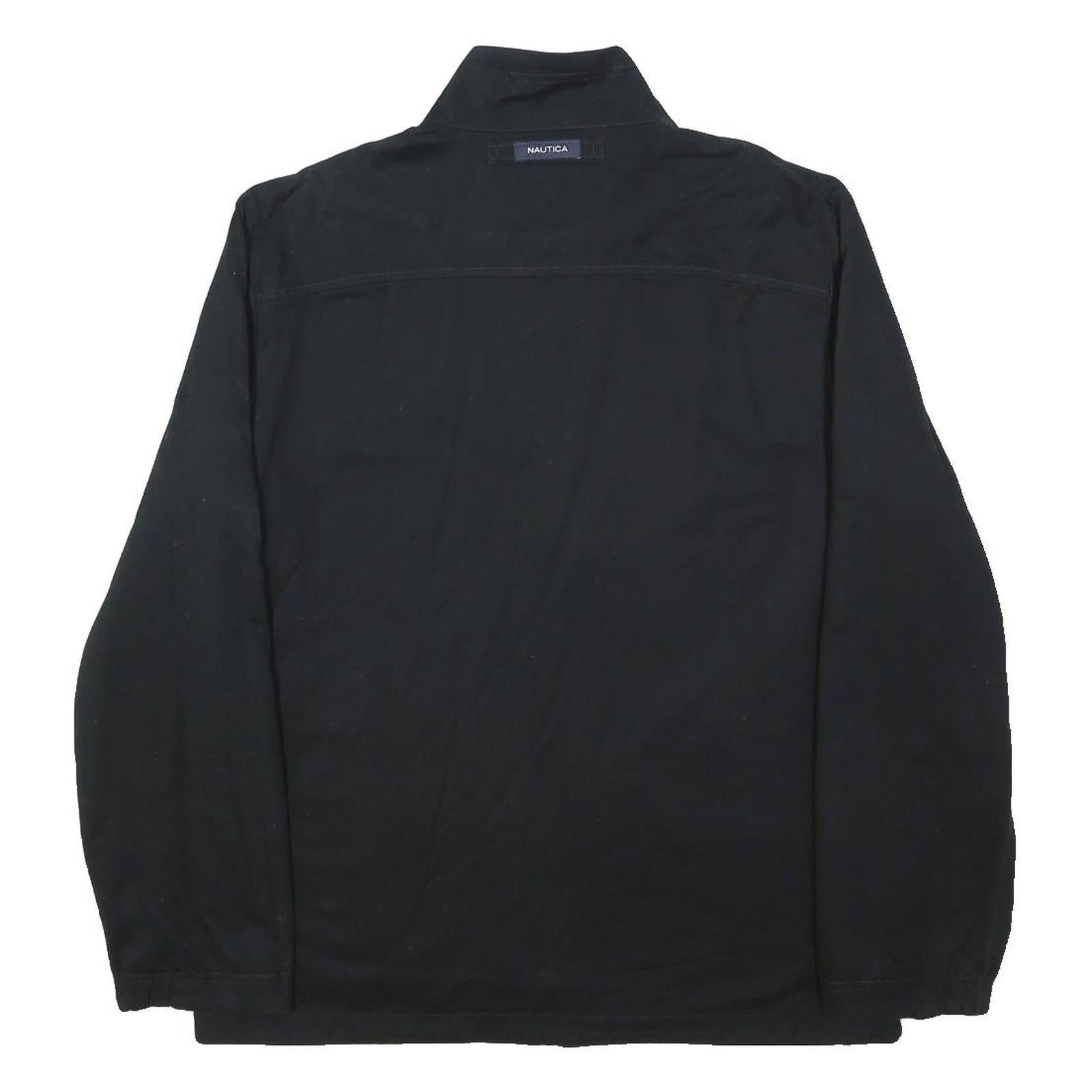 NAUTICA Mens Black Reversible Jacket XL Cotton Blend Zip Plain Casual Outerwear