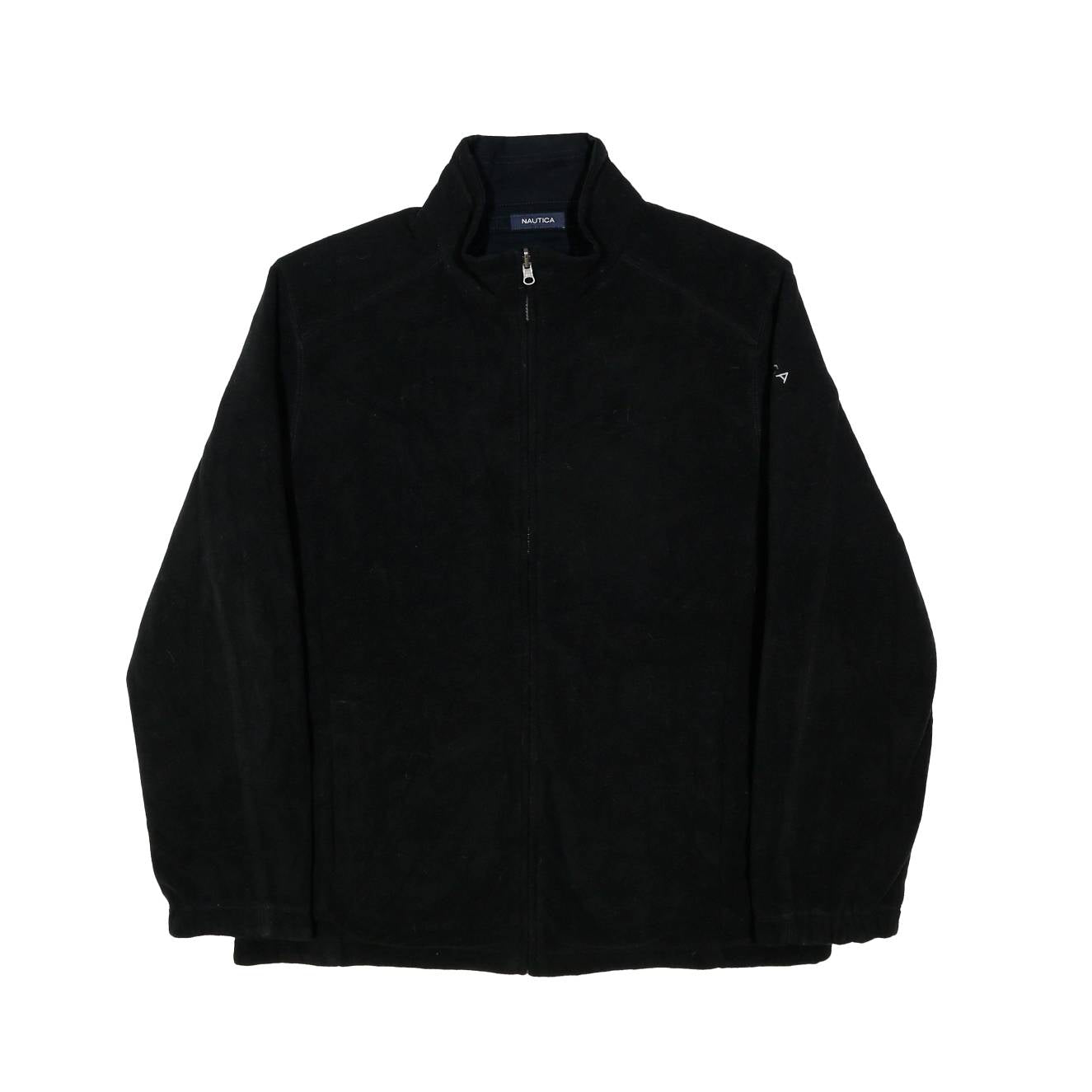NAUTICA Mens Black Reversible Jacket XL Cotton Blend Zip Plain Casual Outerwear