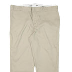 DICKIES Mens Regular Fit Beige Cotton Blend Straight Leg Trousers W42 L28
