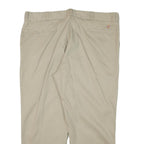 DICKIES Mens Regular Fit Beige Cotton Blend Straight Leg Trousers W42 L28