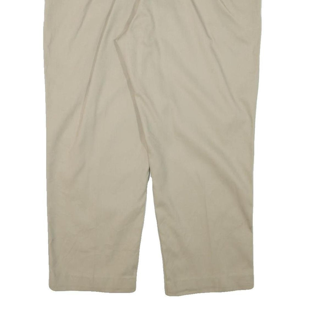 DICKIES Mens Regular Fit Beige Cotton Blend Straight Leg Trousers W42 L28