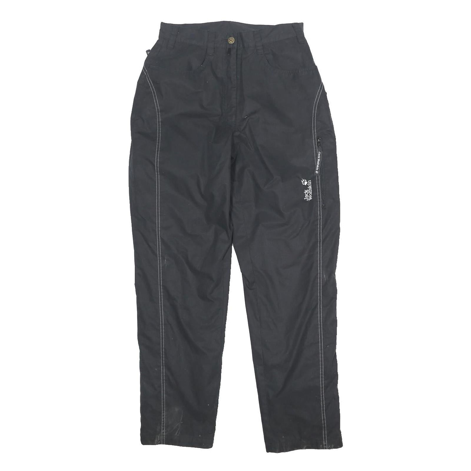 JACK WOLFSKIN Womens Black Regular Fit Straight Trousers W28 L30 Outdoor