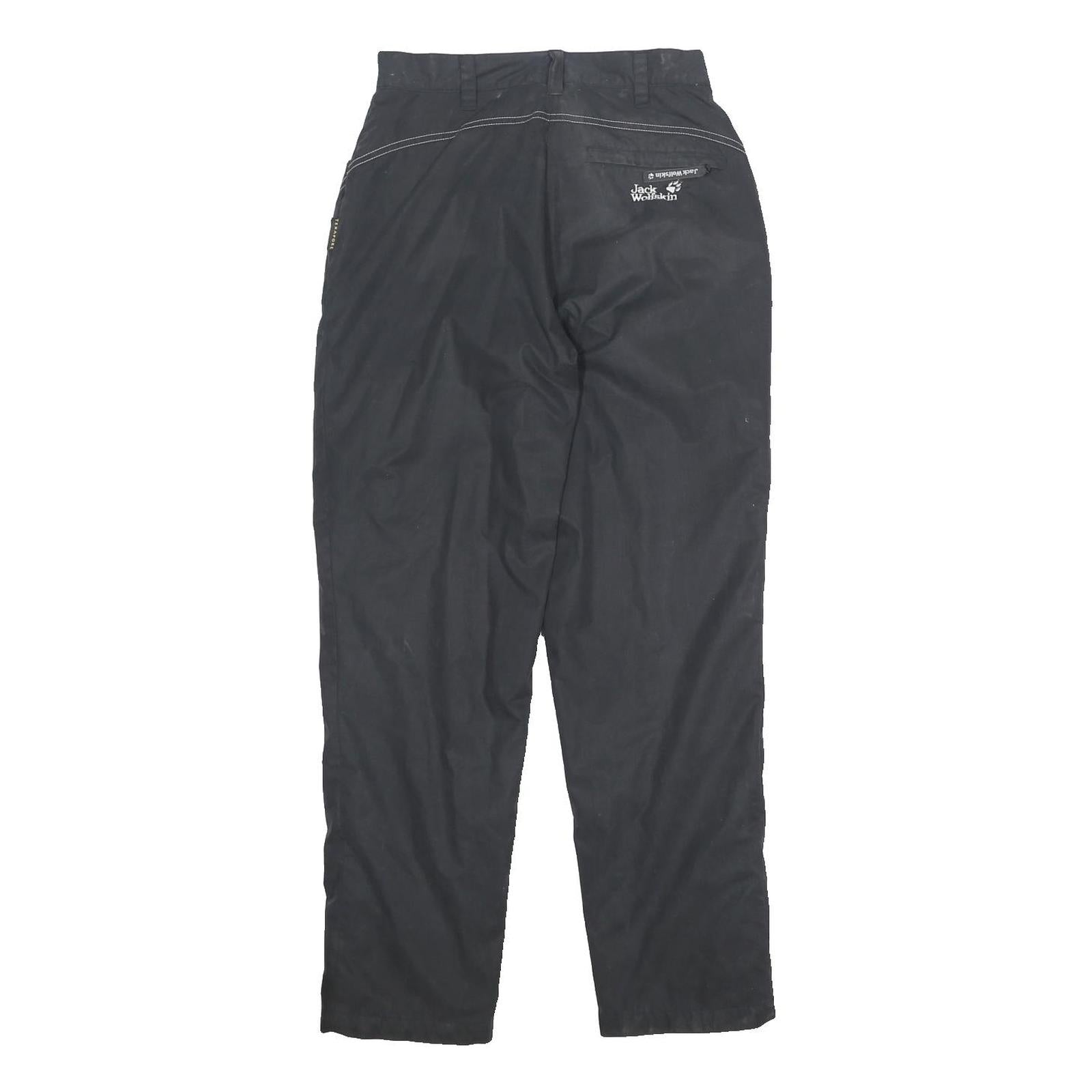JACK WOLFSKIN Womens Black Regular Fit Straight Trousers W28 L30 Outdoor