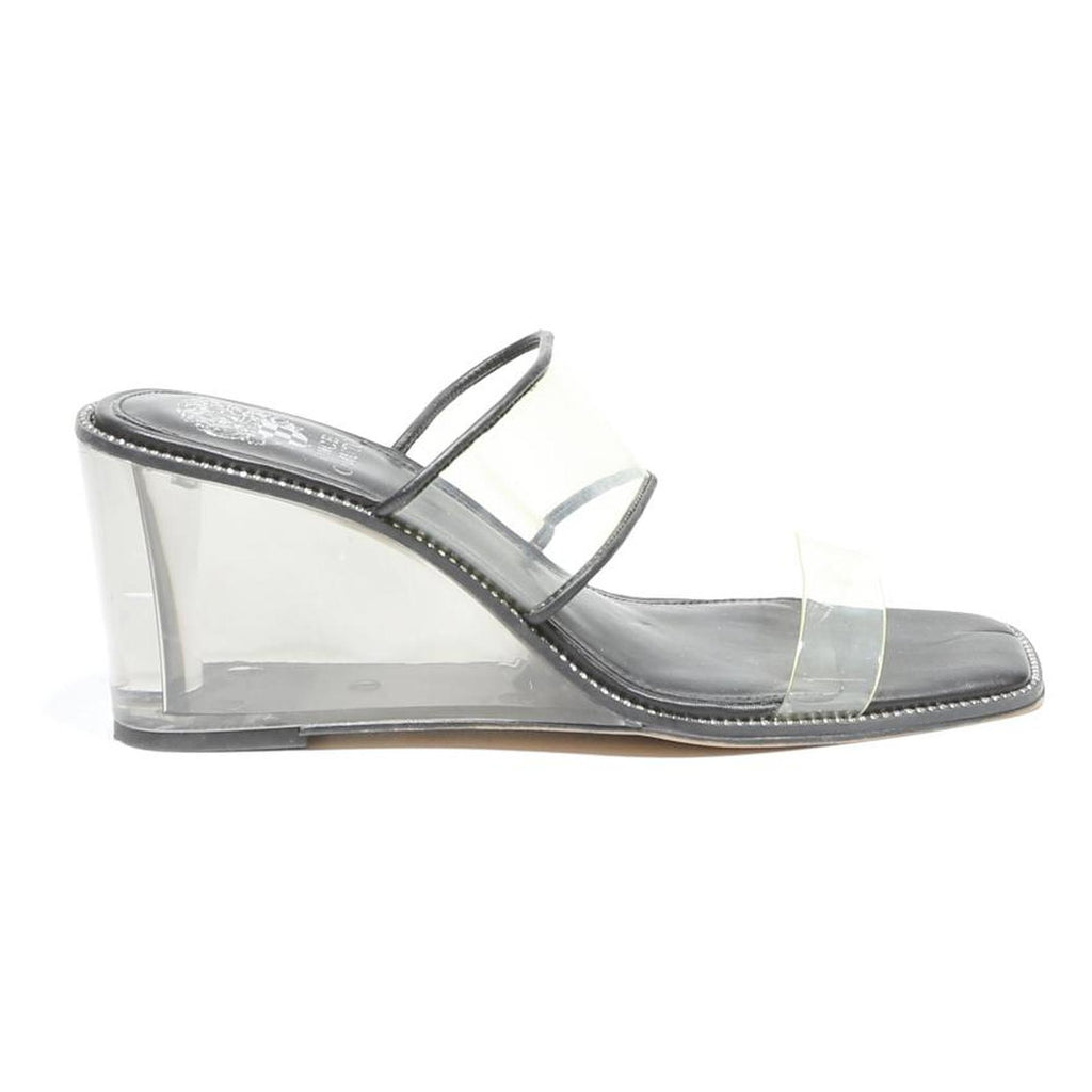 VINCE CAMUTO Womens Strappy Wedge Sandals Black & Clear Synthetic UK 5.5 Elegant
