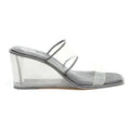 VINCE CAMUTO Womens Strappy Wedge Sandals Black & Clear Synthetic UK 5.5 Elegant