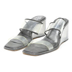 VINCE CAMUTO Womens Strappy Wedge Sandals Black & Clear Synthetic UK 5.5 Elegant
