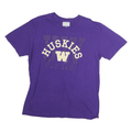 CAPTIVATING Mens Purple Huskies Graphic T-Shirt XL Short Sleeve Crew Neck Cotton