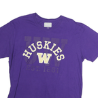 CAPTIVATING Mens Purple Huskies Graphic T-Shirt XL Short Sleeve Crew Neck Cotton