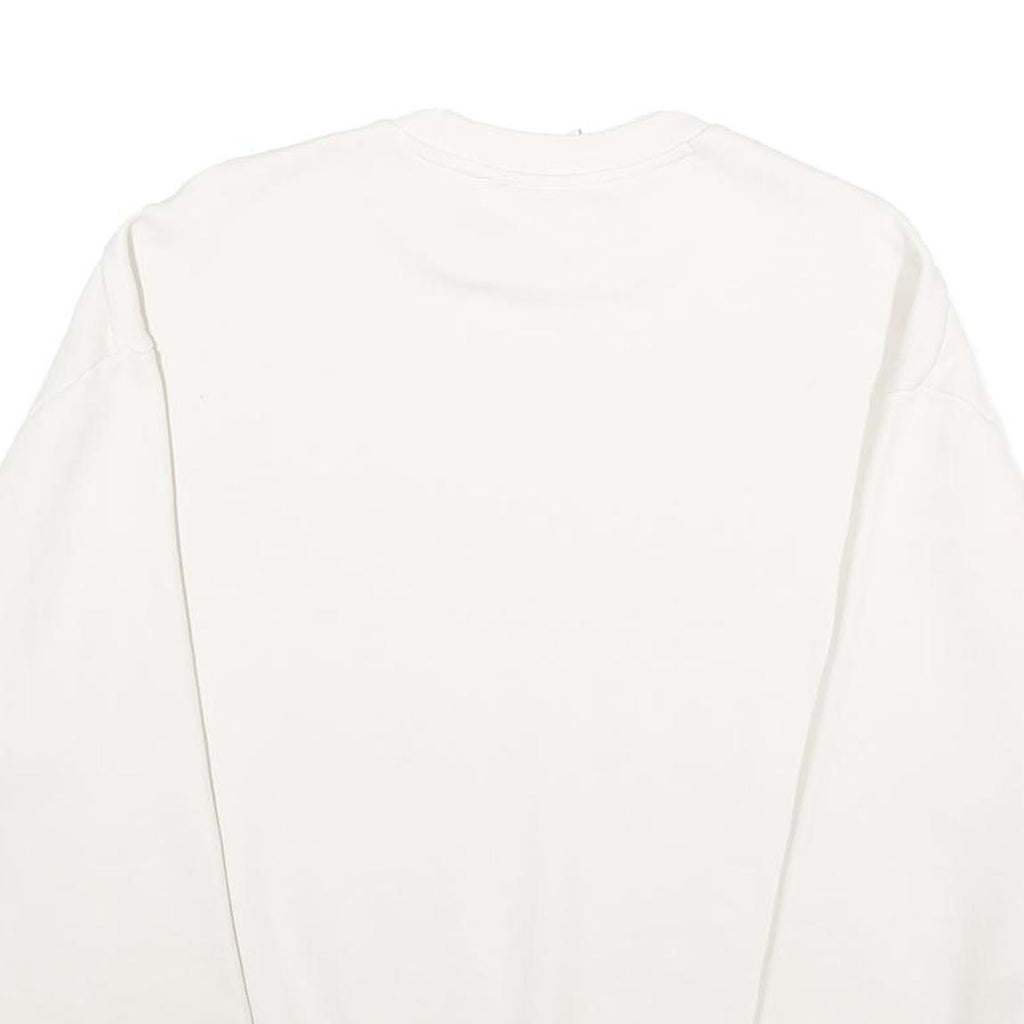 ADIDAS Womens White Sweatshirt Crew Neck UK 18 Cotton Pullover Classic Fit