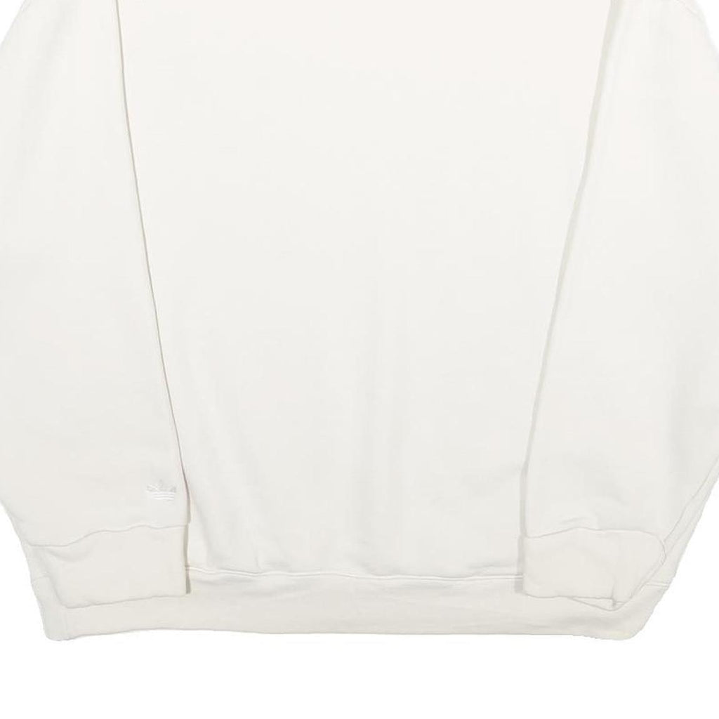 ADIDAS Womens White Sweatshirt Crew Neck UK 18 Cotton Pullover Classic Fit