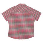 WRANGLER Mens Red & Green Check Shirt L Short Sleeve Button Casual