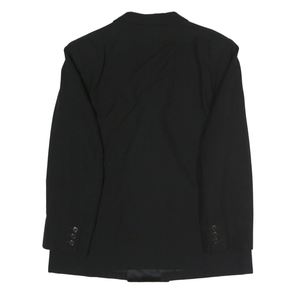 Mens Black Double Breasted Formal Jacket XL Polyester Blend Satin Lapel Button