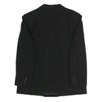 Mens Black Double Breasted Formal Jacket XL Polyester Blend Satin Lapel Button