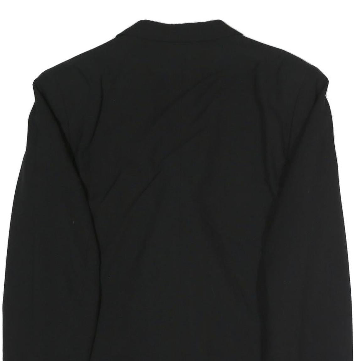 Mens Black Double Breasted Formal Jacket XL Polyester Blend Satin Lapel Button