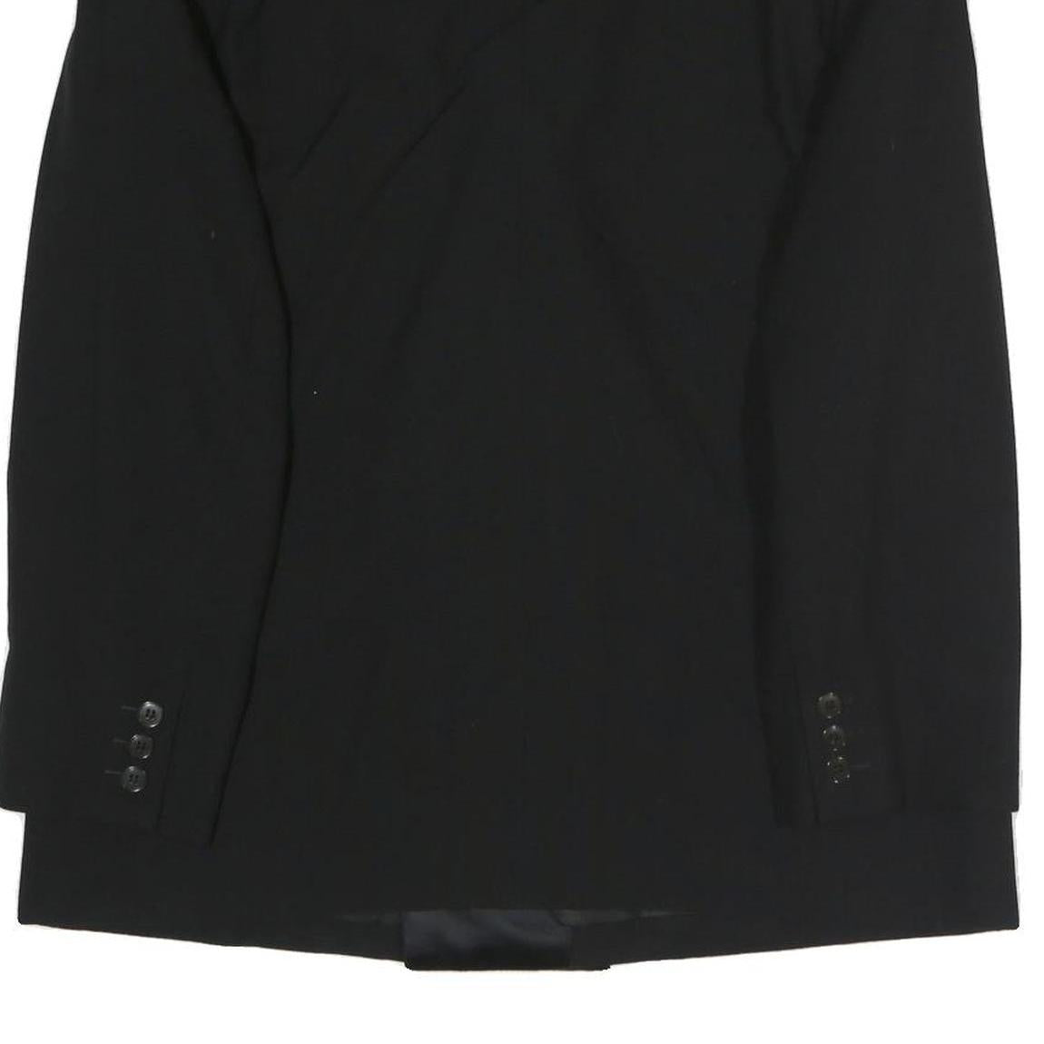 Mens Black Double Breasted Formal Jacket XL Polyester Blend Satin Lapel Button