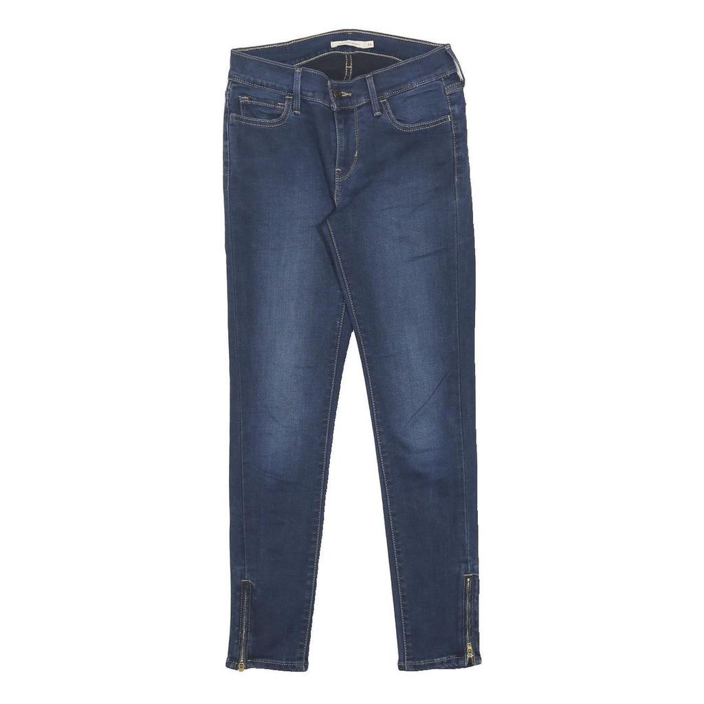 LEVI'S 710 Womens Slim Blue Denim Medium Wash Jeans W26 L27 Zip Skinny Pockets
