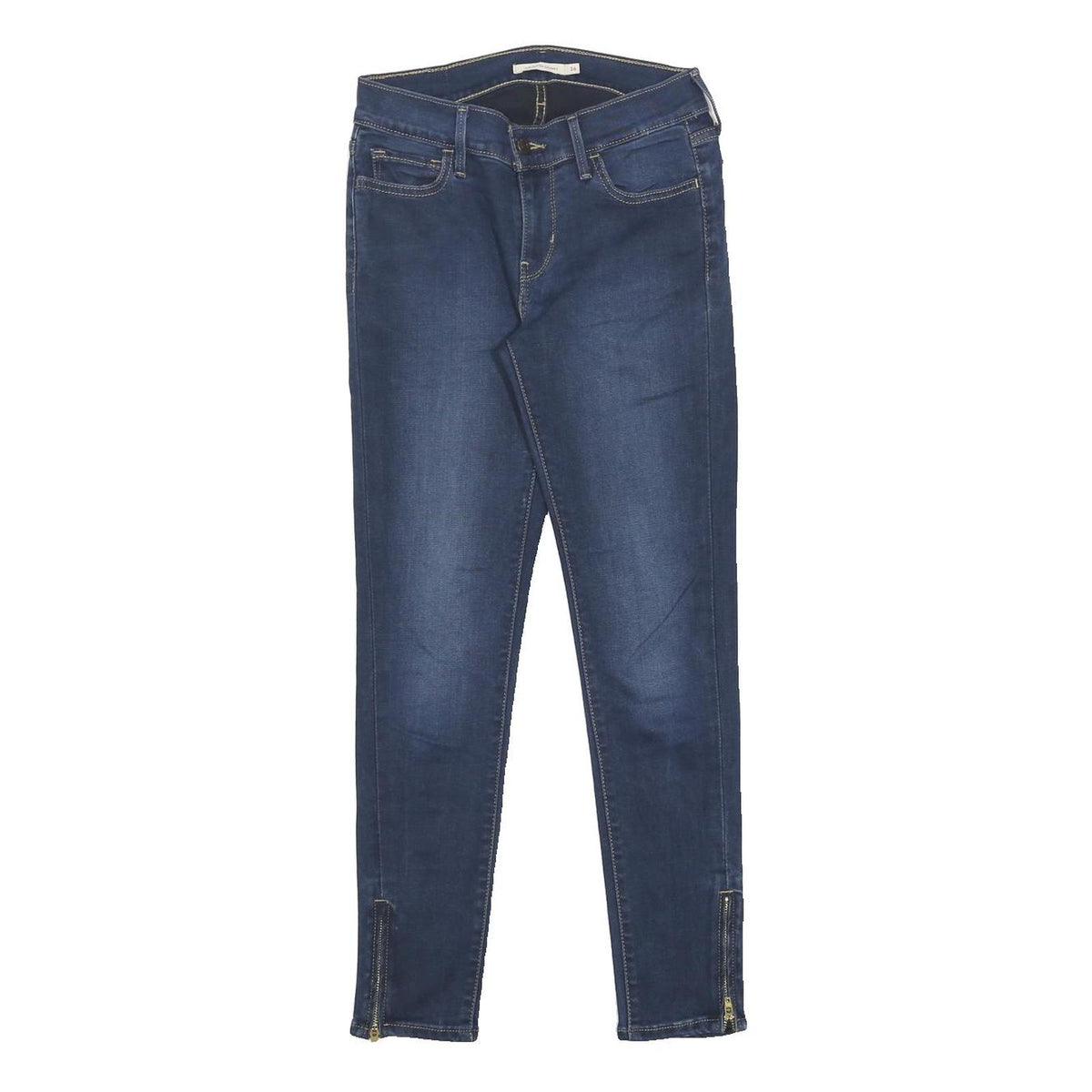 LEVI'S 710 Womens Slim Blue Denim Medium Wash Jeans W26 L27 Zip Skinny Pockets