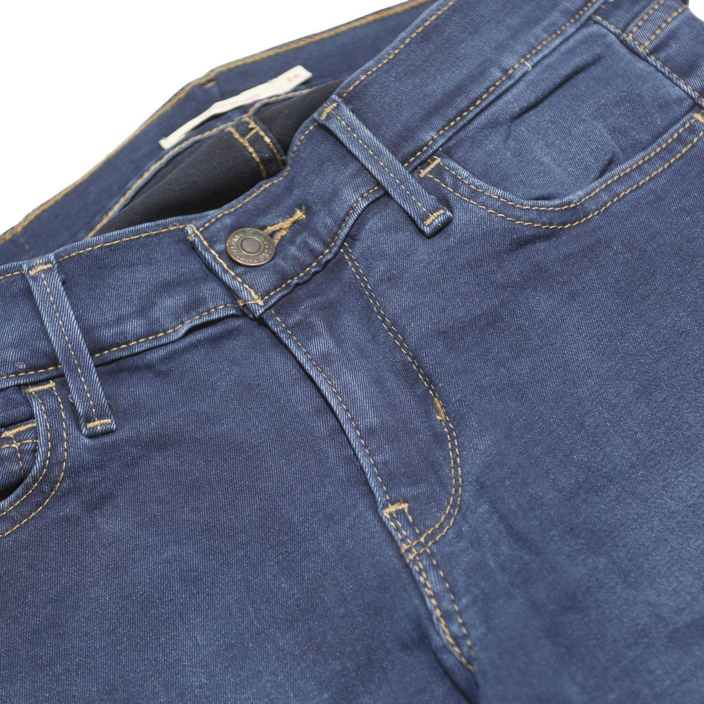 LEVI'S 710 Womens Slim Blue Denim Medium Wash Jeans W26 L27 Zip Skinny Pockets