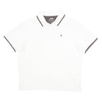 CHAMPION Womens White Polo Shirt Short Sleeve Plain M Simple Casual