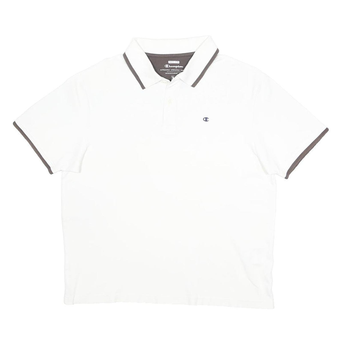 CHAMPION Womens White Polo Shirt Short Sleeve Plain M Simple Casual