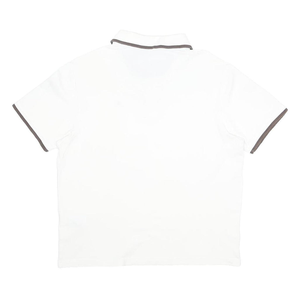 CHAMPION Womens White Polo Shirt Short Sleeve Plain M Simple Casual