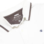 CHAMPION Womens White Polo Shirt Short Sleeve Plain M Simple Casual